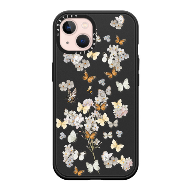 Monika Strigel x CASETiFY iPhone 13 ケース マットブラック インパクトケース MagSafe対応 BUTTERFLY SUNDAY