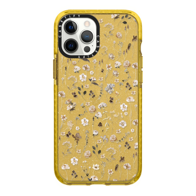 Monika Strigel x CASETiFY iPhone 12 Pro Max ケース Yellow (Glitter) インパクトケース WILDFLOWER FRIDAY