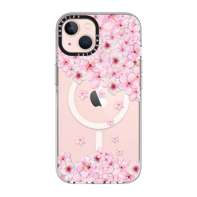 Monika Strigel x CASETiFY iPhone 13 ケース クリア クリア ケース MagSafe対応 SAKURA CHERRY SATURDAY