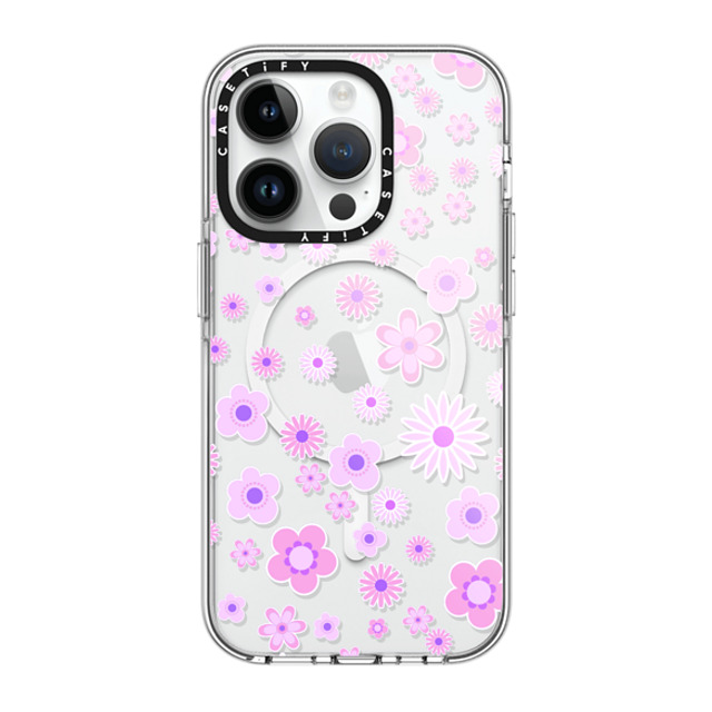 Monika Strigel x CASETiFY iPhone 14 Pro Case Clear Clear Case MagSafe Compatible FLOWER POWER PURPLE RETRO Monika Strigel x CASETiFY iPhone 14 Pro Case Clear Clear Case MagSafe Compatible FLOWER POWER PURPLE RETRO