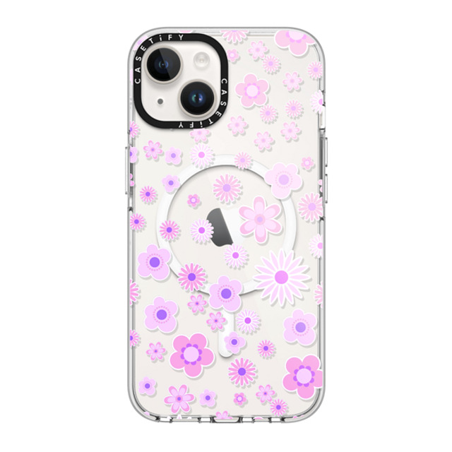Monika Strigel x CASETiFY iPhone 14 Case Clear Clear Case MagSafe Compatible FLOWER POWER PURPLE RETRO Monika Strigel x CASETiFY iPhone 14 Case Clear Clear Case MagSafe Compatible FLOWER POWER PURPLE RETRO