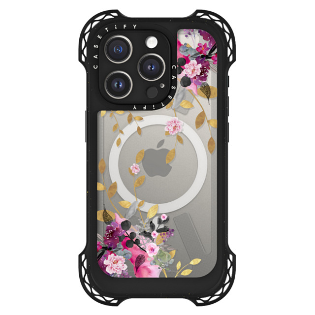 Monika Strigel x CASETiFY iPhone 15 Pro Case Black ウルトラ バウンスケース MagSafe対応 FLOWER & GOLD Monika Strigel x CASETiFY iPhone 15 Pro Case Black ウルトラ バウンスケース MagSafe対応 FLOWER & GOLD