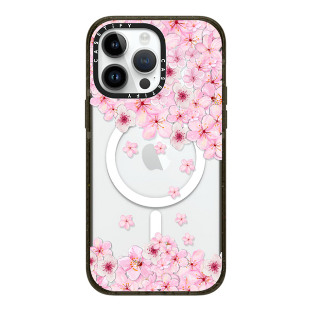 Monika Strigel x CASETiFY iPhone 14 Pro Max ケース ブラック インパクトケース MagSafe対応 SAKURA CHERRY SATURDAY