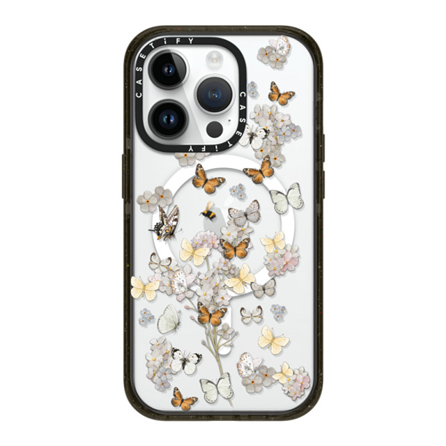 Monika Strigel x CASETiFY iPhone 14 Pro ケース ブラック インパクトケース MagSafe対応 BUTTERFLY SUNDAY