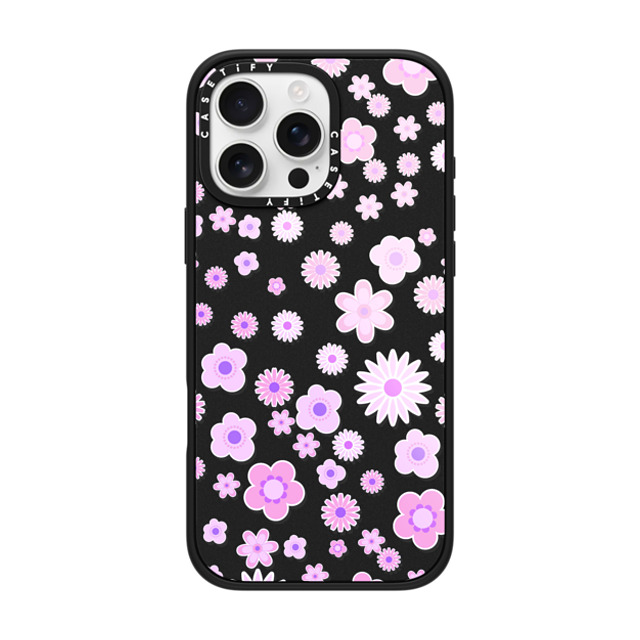 Monika Strigel x CASETiFY iPhone 16 Pro Max Case Matte Black Impact Case MagSafe Compatible FLOWER POWER PURPLE RETRO Monika Strigel x CASETiFY iPhone 16 Pro Max Case Matte Black Impact Case MagSafe Compatible FLOWER POWER PURPLE RETRO
