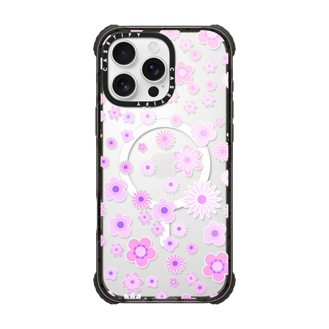 Monika Strigel x CASETiFY iPhone 16 Pro Max Case Black ウルトラ インパクトケース MagSafe 対応 FLOWER POWER PURPLE RETRO Monika Strigel x CASETiFY iPhone 16 Pro Max Case Black ウルトラ インパクトケース MagSafe 対応 FLOWER POWER PURPLE RETRO