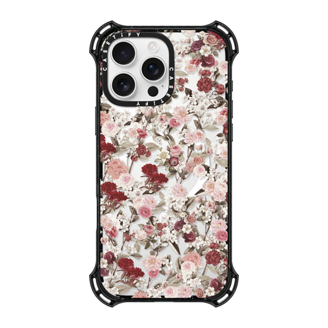 Monika Strigel x CASETiFY iPhone 16 Pro Max ケース ブラック バウンスケース VINTAGE FLOWER MONDAY