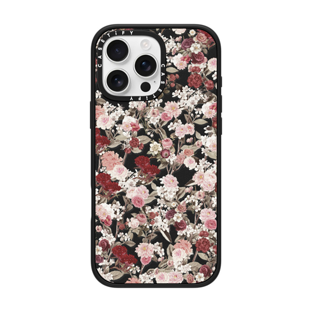 Monika Strigel x CASETiFY iPhone 16 Pro Max ケース マットブラック インパクトケース MagSafe対応 VINTAGE FLOWER MONDAY