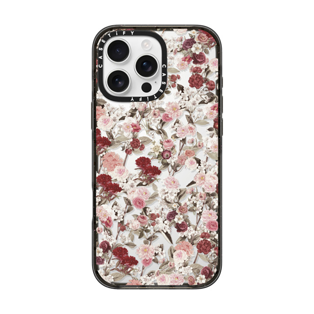 Monika Strigel x CASETiFY iPhone 16 Pro Max ケース ブラック インパクトケース VINTAGE FLOWER MONDAY