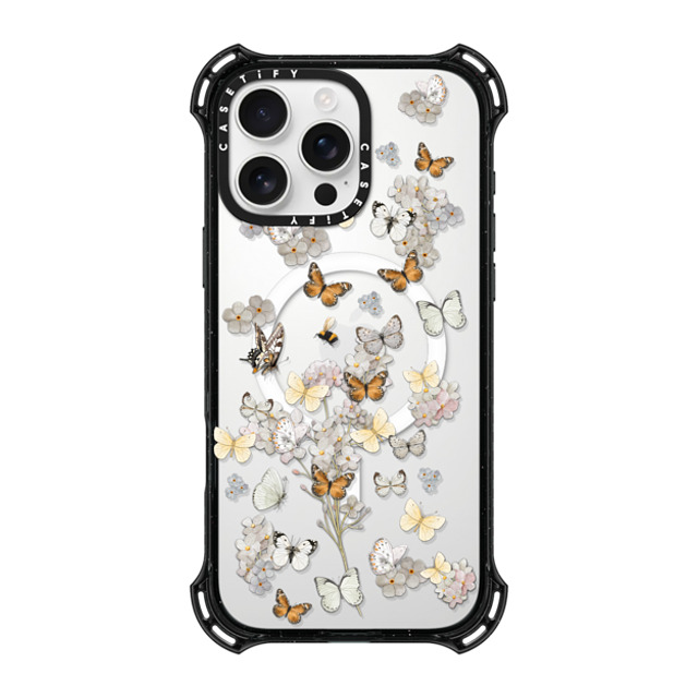 Monika Strigel x CASETiFY iPhone 16 Pro Max ケース ブラック バウンスケース BUTTERFLY SUNDAY