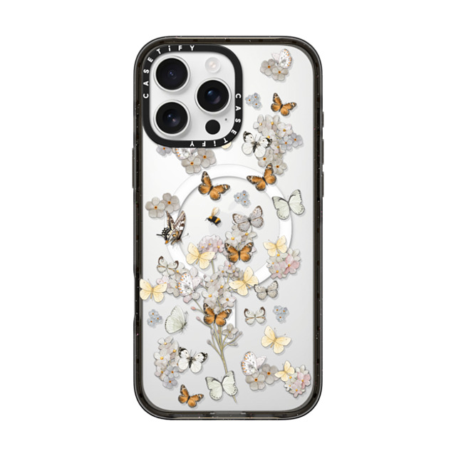 Monika Strigel x CASETiFY iPhone 16 Pro Max ケース ブラック インパクトケース MagSafe対応 BUTTERFLY SUNDAY