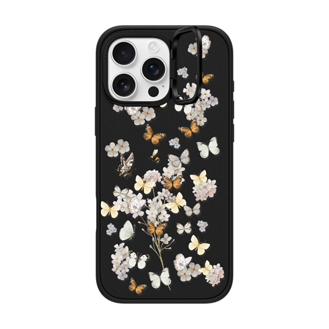 Monika Strigel x CASETiFY iPhone 16 Pro Max ケース マットブラック インパクトリングスタンドケース MagSafe対応 BUTTERFLY SUNDAY