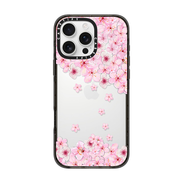 Monika Strigel x CASETiFY iPhone 16 Pro Max ケース ブラック インパクトケース SAKURA CHERRY SATURDAY