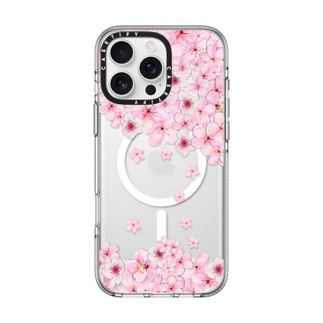 Monika Strigel x CASETiFY iPhone 16 Pro Max ケース クリア クリア ケース MagSafe対応 SAKURA CHERRY SATURDAY