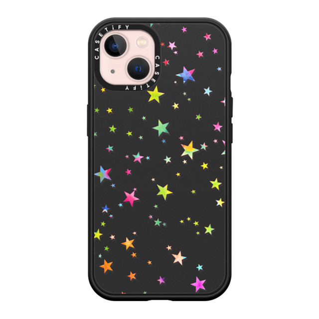 Monika Strigel x CASETiFY iPhone 13 ケース マットブラック インパクトケース MagSafe対応 LUCKY STARS