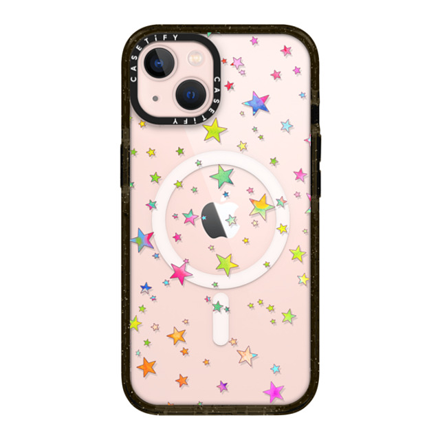 Monika Strigel x CASETiFY iPhone 13 ケース ブラック インパクトケース MagSafe対応 LUCKY STARS