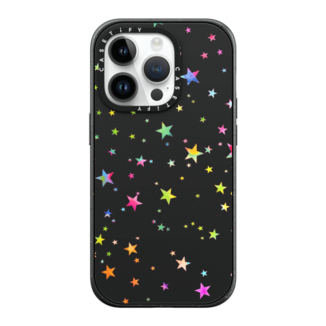 Monika Strigel x CASETiFY iPhone 14 Pro ケース マットブラック インパクトケース MagSafe対応 LUCKY STARS