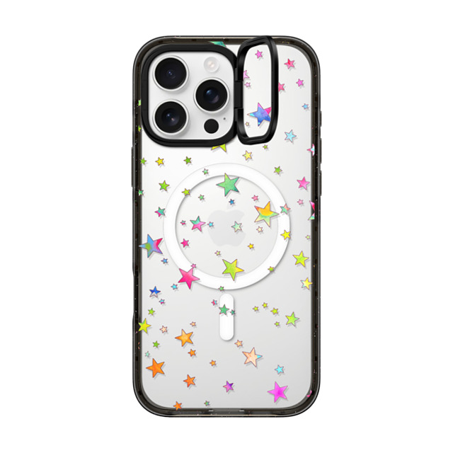 Monika Strigel x CASETiFY iPhone 16 Pro Max ケース ブラック インパクトリングスタンドケース MagSafe対応 LUCKY STARS