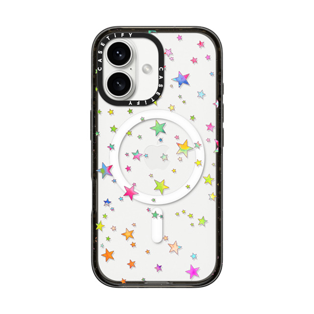 Monika Strigel x CASETiFY iPhone 16 ケース ブラック インパクトケース MagSafe対応 LUCKY STARS