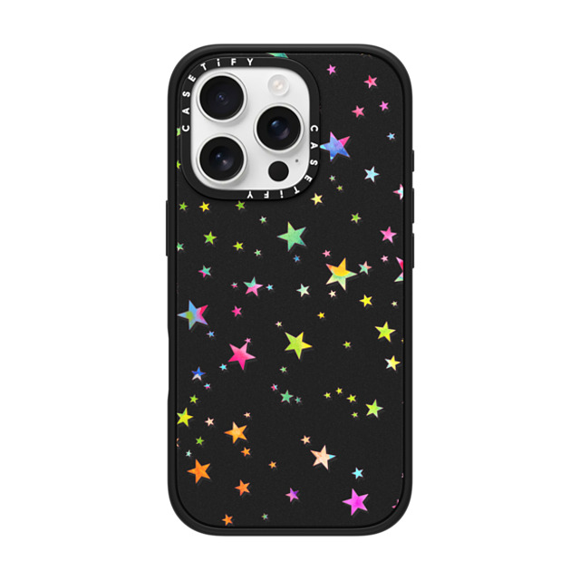 Monika Strigel x CASETiFY iPhone 16 Pro ケース マットブラック インパクトケース MagSafe対応 LUCKY STARS