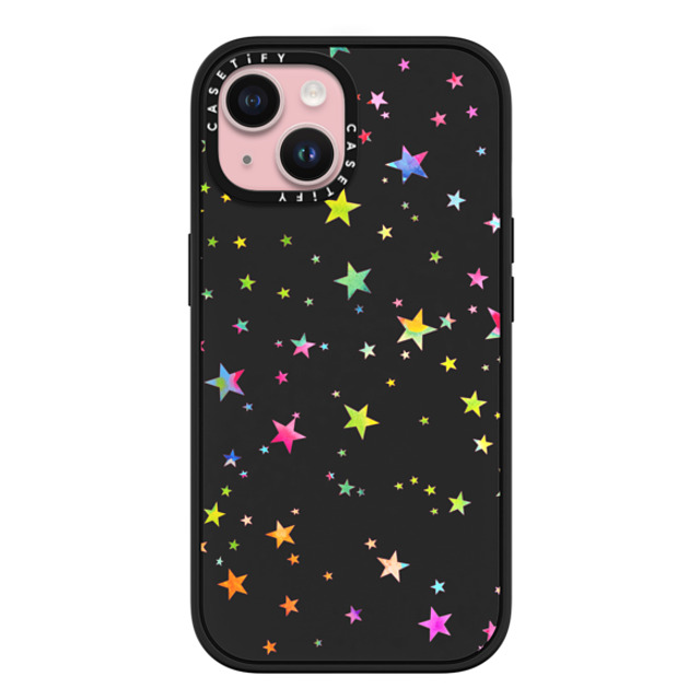 Monika Strigel x CASETiFY iPhone 15 ケース マットブラック インパクトケース MagSafe対応 LUCKY STARS