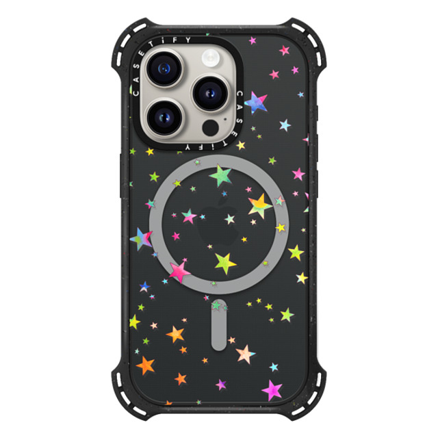 Monika Strigel x CASETiFY iPhone 15 Pro ケース Triple Black バウンスケース LUCKY STARS