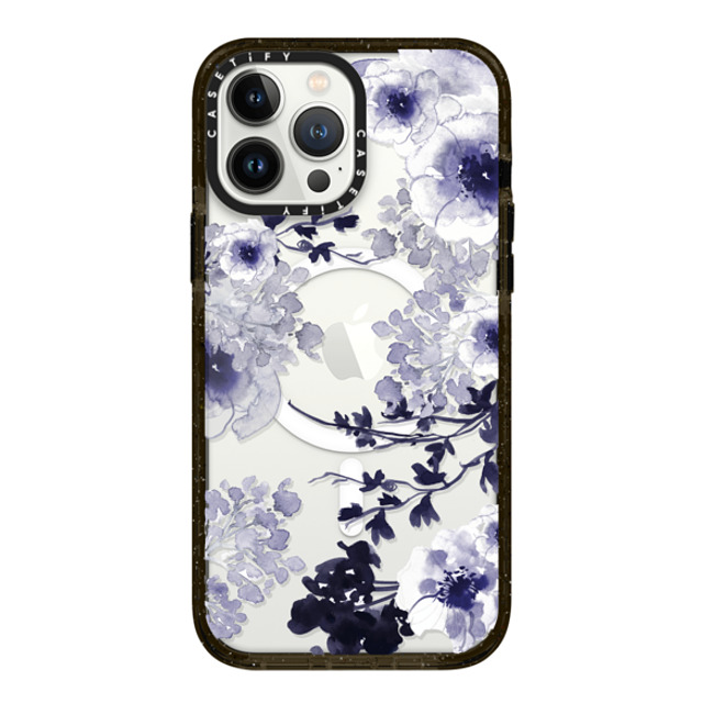 Monika Strigel x CASETiFY iPhone 13 Pro Max ケース ブラック インパクトケース MagSafe対応 BLUE SPRING