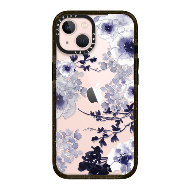 Monika Strigel x CASETiFY iPhone 13 ケース ブラック インパクトケース BLUE SPRING