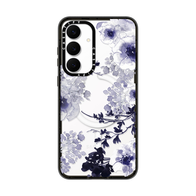Monika Strigel x CASETiFY Galaxy S25 FE ケース Floral,Fine Art ブラック Impact Magnetic Case BLUE SPRING