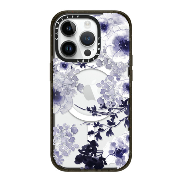 Monika Strigel x CASETiFY iPhone 14 Pro ケース ブラック インパクトケース MagSafe対応 BLUE SPRING