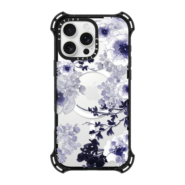 Monika Strigel x CASETiFY iPhone 16 Pro Max ケース ブラック バウンスケース BLUE SPRING