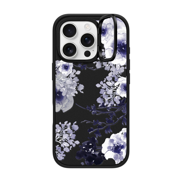 Monika Strigel x CASETiFY iPhone 16 Pro ケース マットブラック インパクトリングスタンドケース MagSafe対応 BLUE SPRING