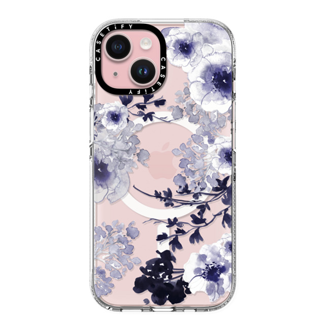 Monika Strigel x CASETiFY iPhone 15 ケース クリア クリア ケース MagSafe対応 BLUE SPRING