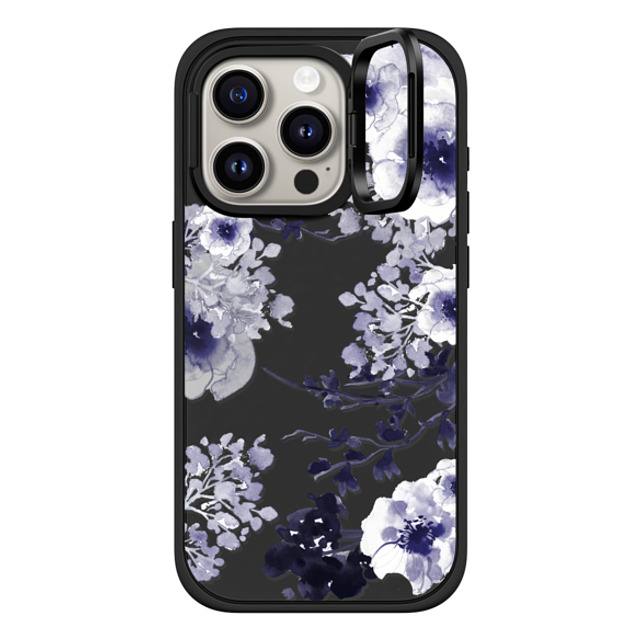 Monika Strigel x CASETiFY iPhone 15 Pro �P�[�X Floral,Fine Art �}�b�g�u���b�N �C���p�N�g�����O�X�^���h�P�[�X MagSafe�Ή� BLUE SPRING