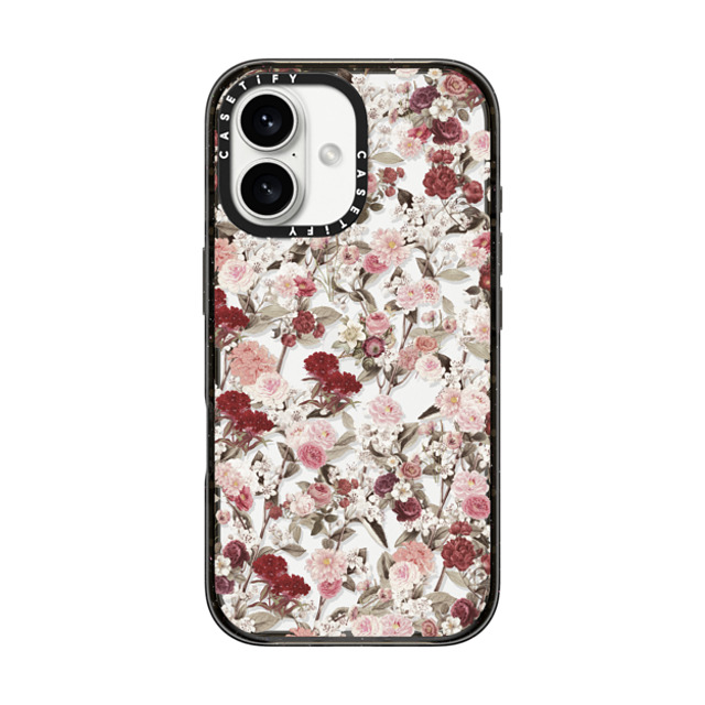 Monika Strigel x CASETiFY iPhone 16 ケース ブラック インパクトケース VINTAGE FLOWER MONDAY