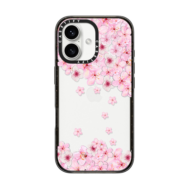 Monika Strigel x CASETiFY iPhone 16 ケース ブラック インパクトケース SAKURA CHERRY SATURDAY