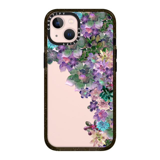 Monika Strigel x CASETiFY iPhone 13 ケース ブラック インパクトケース MY SUCCULENT GARDEN