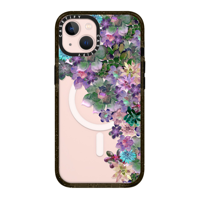 Monika Strigel x CASETiFY iPhone 13 ケース ブラック インパクトケース MagSafe対応 MY SUCCULENT GARDEN