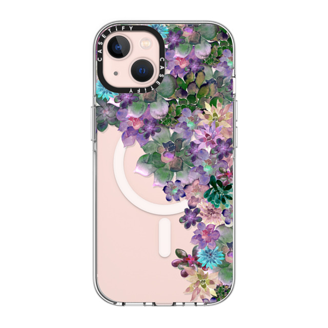 Monika Strigel x CASETiFY iPhone 13 ケース クリア クリア ケース MagSafe対応 MY SUCCULENT GARDEN