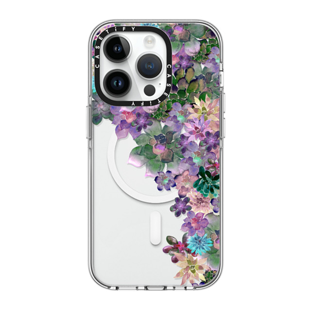 Monika Strigel x CASETiFY iPhone 14 Pro ケース クリア クリア ケース MagSafe対応 MY SUCCULENT GARDEN