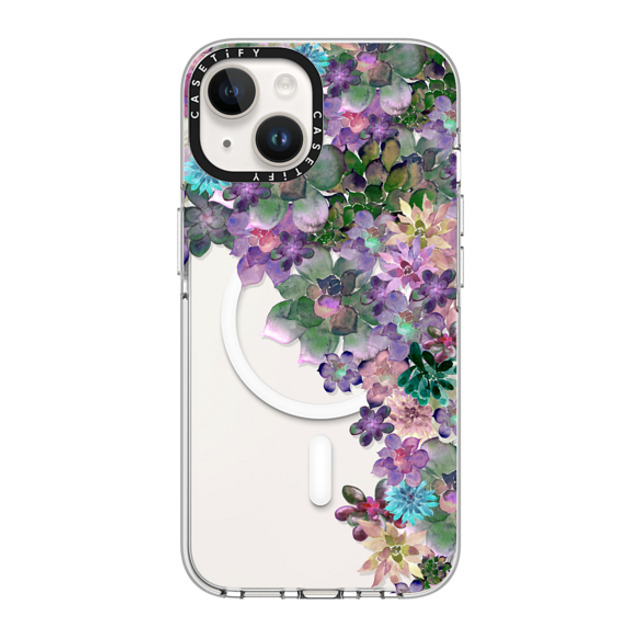 Monika Strigel x CASETiFY iPhone 14 ケース クリア クリア ケース MagSafe対応 MY SUCCULENT GARDEN