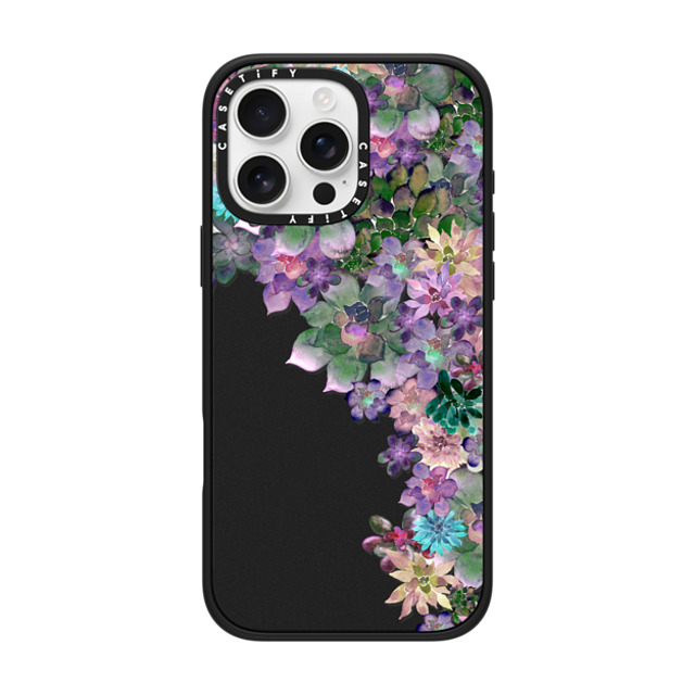 Monika Strigel x CASETiFY iPhone 16 Pro Max ケース マットブラック インパクトケース MagSafe対応 MY SUCCULENT GARDEN