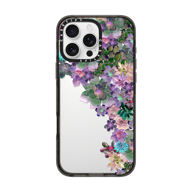 Monika Strigel x CASETiFY iPhone 16 Pro Max ケース ブラック インパクトケース MY SUCCULENT GARDEN