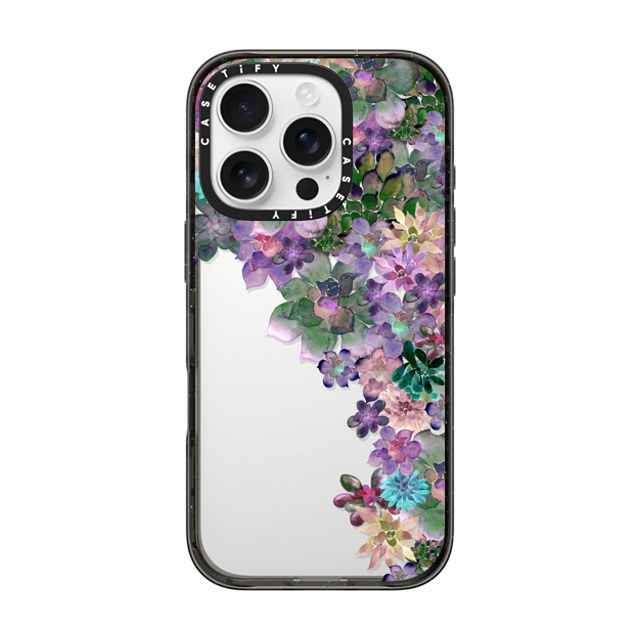 Monika Strigel x CASETiFY iPhone 16 Pro ケース ブラック インパクトケース MY SUCCULENT GARDEN