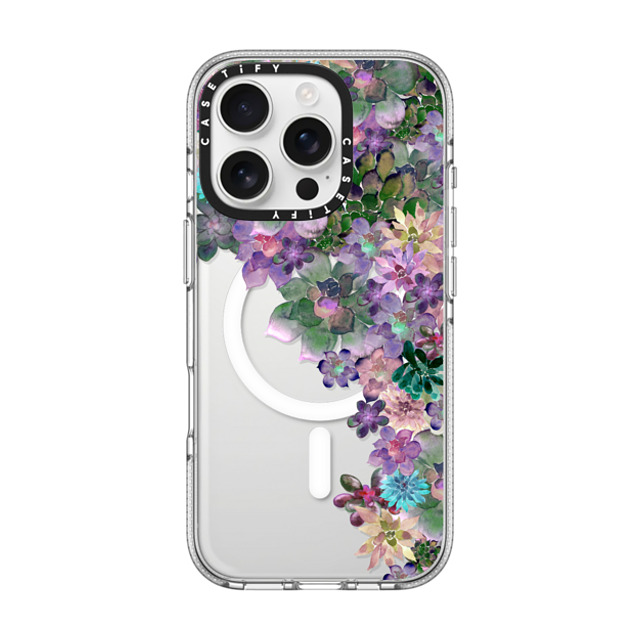 Monika Strigel x CASETiFY iPhone 16 Pro ケース クリア クリア ケース MagSafe対応 MY SUCCULENT GARDEN