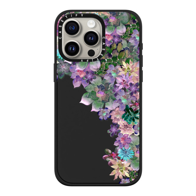 Monika Strigel x CASETiFY iPhone 15 Pro Max ケース マットブラック インパクトケース MagSafe対応 MY SUCCULENT GARDEN