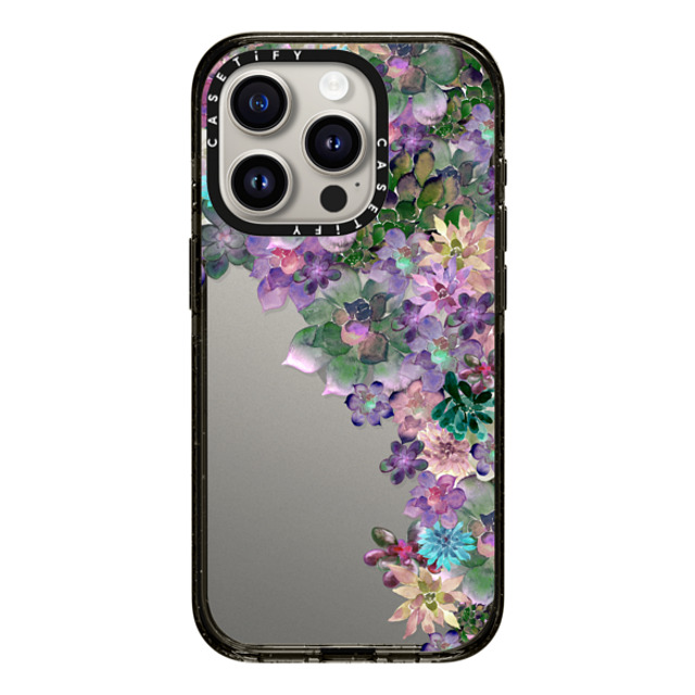 Monika Strigel x CASETiFY iPhone 15 Pro ケース ブラック インパクトケース MY SUCCULENT GARDEN