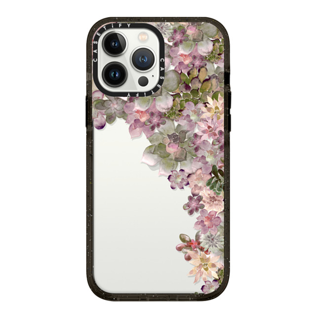 Monika Strigel x CASETiFY iPhone 13 Pro Max �P�[�X Floral,Fine Art �u���b�N �C���p�N�g�P�[�X MY SUCCULENT GARDEN ROSE