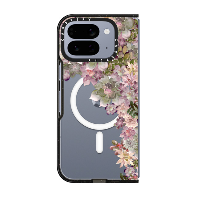 Monika Strigel x CASETiFY Pixel 10 Pro Fold Case Floral,Fine Art Black Impact Magnetic Case MY SUCCULENT GARDEN ROSE