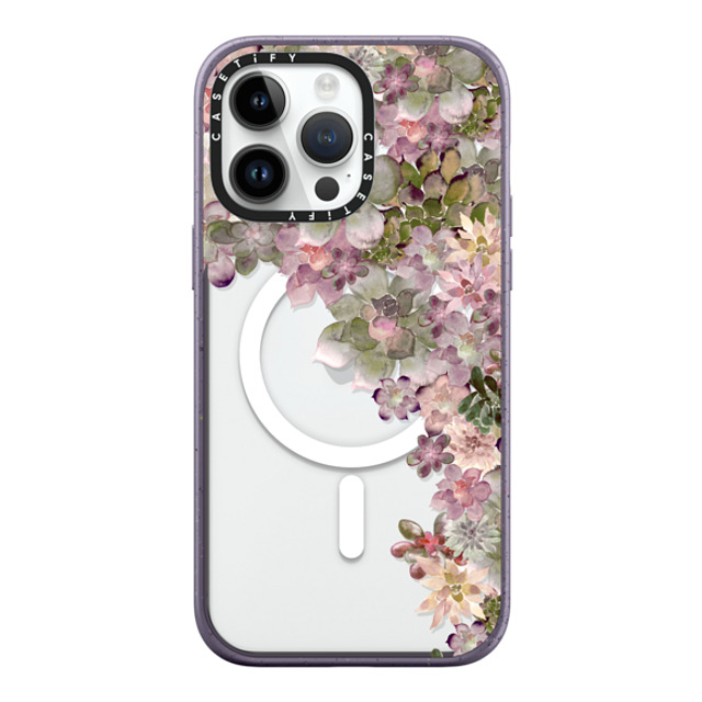 Monika Strigel x CASETiFY iPhone 14 Pro Max Case Matte Deep Purple Impact Case MagSafe Compatible MY SUCCULENT GARDEN ROSE Monika Strigel x CASETiFY iPhone 14 Pro Max Case Matte Deep Purple Impact Case MagSafe Compatible MY SUCCULENT GARDEN ROSE